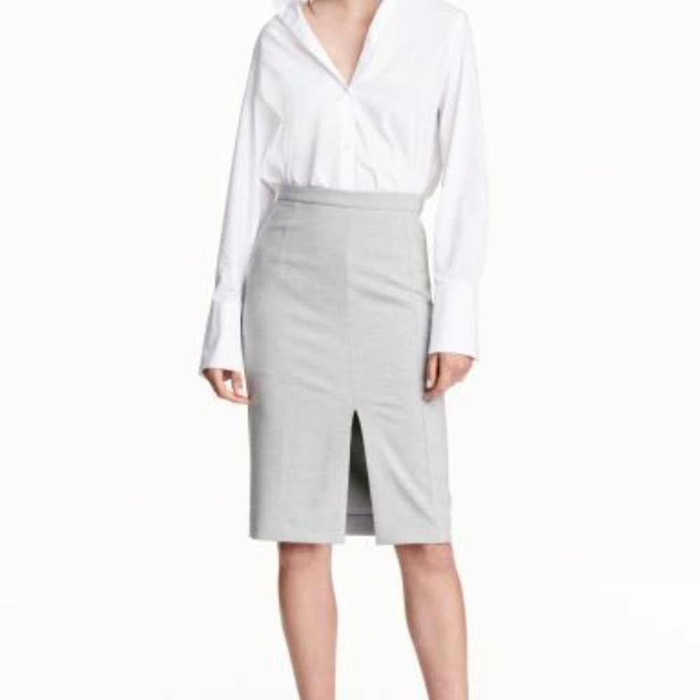H&M light grey marl pencil skirt